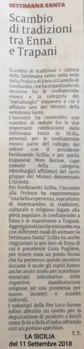 Scambio Culturale Associazione "Metallurgici", Enna - 09 Settembre 2018